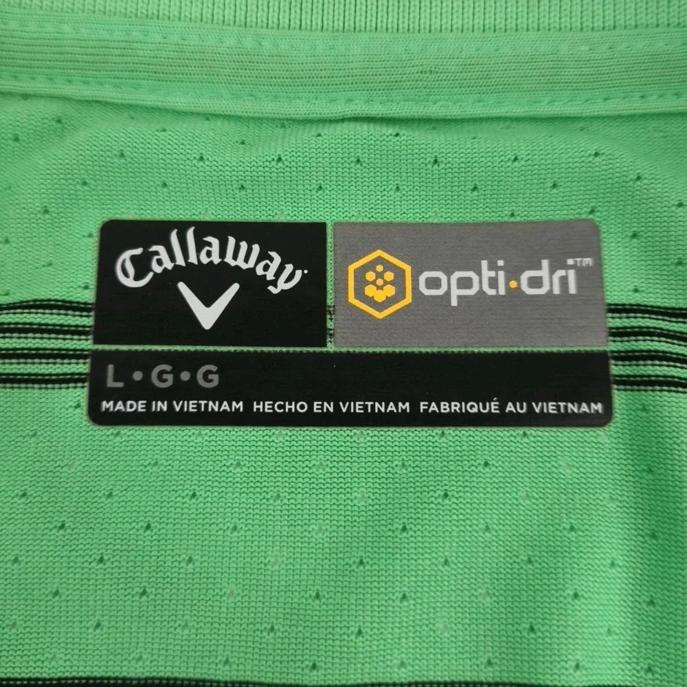 Callaway Men's Polo‎ Shirt Size Large Green Golf Opti-Dri Performance Travel
